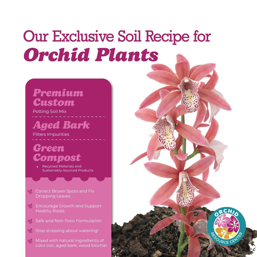 100% Organic Orchid Soil Mix — Nutrient-Rich, Well-Draining Living Soil Blend | 2.4 Quarts