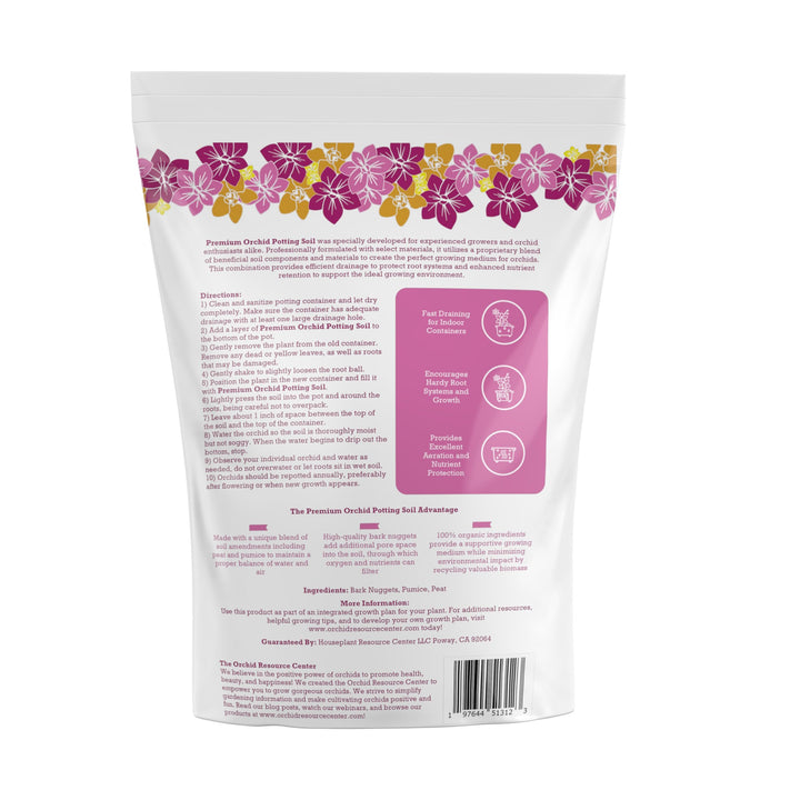 100% Organic Orchid Soil Mix — Nutrient-Rich, Well-Draining Living Soil Blend | 2.4 Quarts