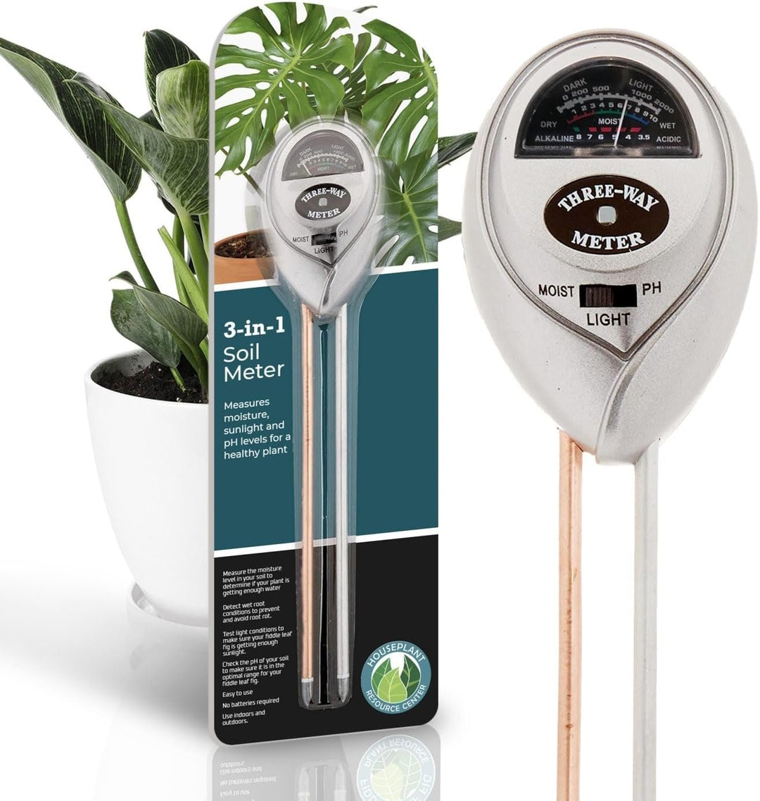 Houseplant 3-in-1 Soil Meter — Measures Light, Moisture & pH for Optimal Growth | Battery-Free