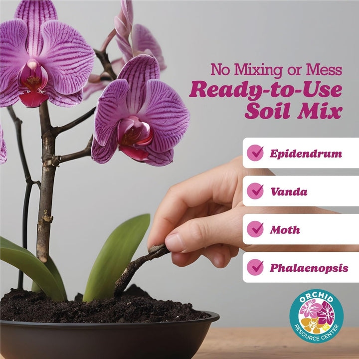 100% Organic Orchid Soil Mix — Nutrient-Rich, Well-Draining Living Soil Blend | 2.4 Quarts