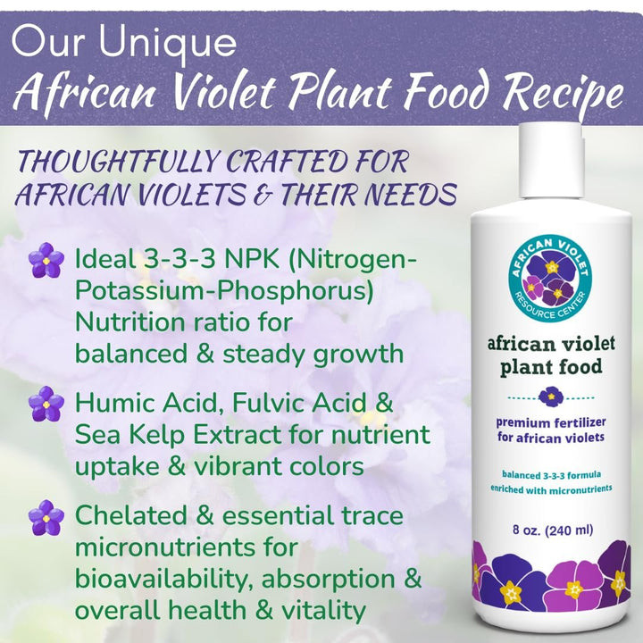 African Violet Plant Food by Houseplant Resource Center | Liquid Fertilizer for Vibrant Blooms & Healthy Growth, Easy-to-Use (8 Fluid Ounces)