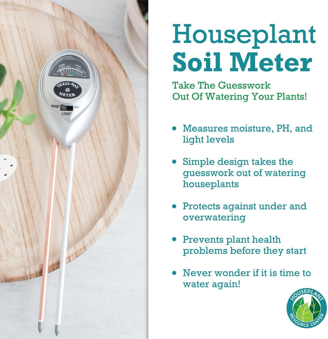 Houseplant 3-in-1 Soil Meter — Measures Light, Moisture & pH for Optimal Growth | Battery-Free
