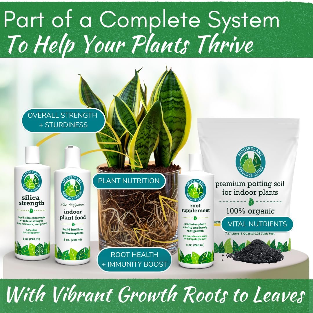 100% Organic Indoor Plant Potting Soil Mix — Nutrient Rich, Well-Draining Living Soil Blend | 8 quarts