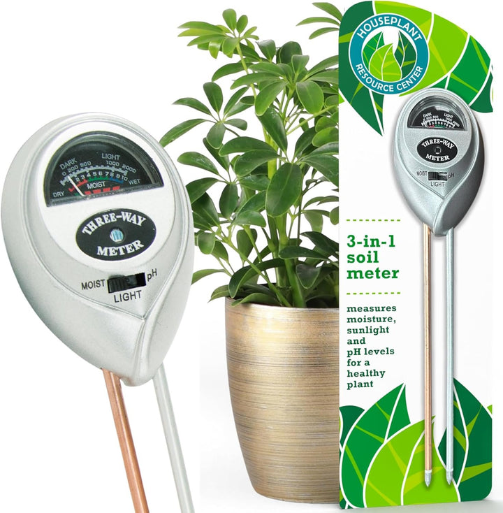 Houseplant 3-in-1 Soil Meter — Measures Light, Moisture & pH for Optimal Growth | Battery-Free