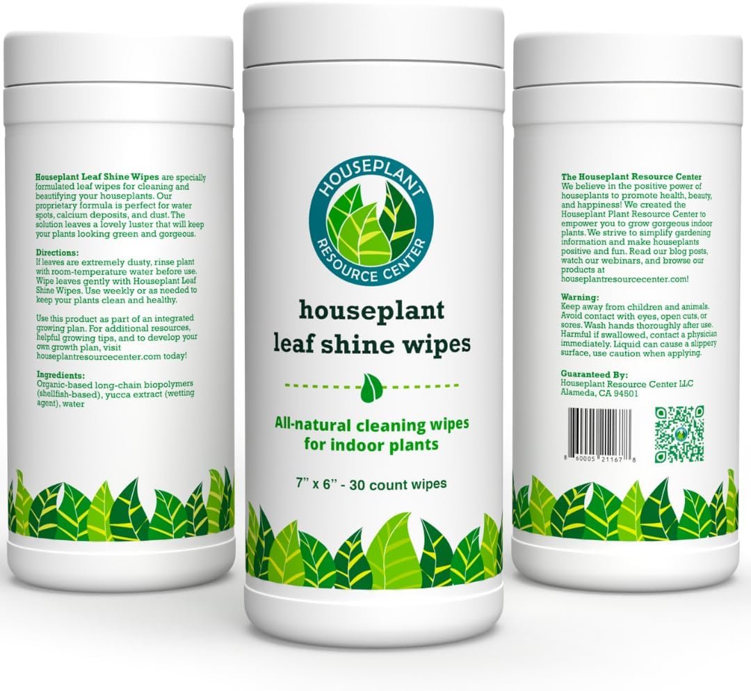 Leaf Cleaner Wipes for House Plants – Natural Leaf Polish, Gloss, and Shine | 30 count