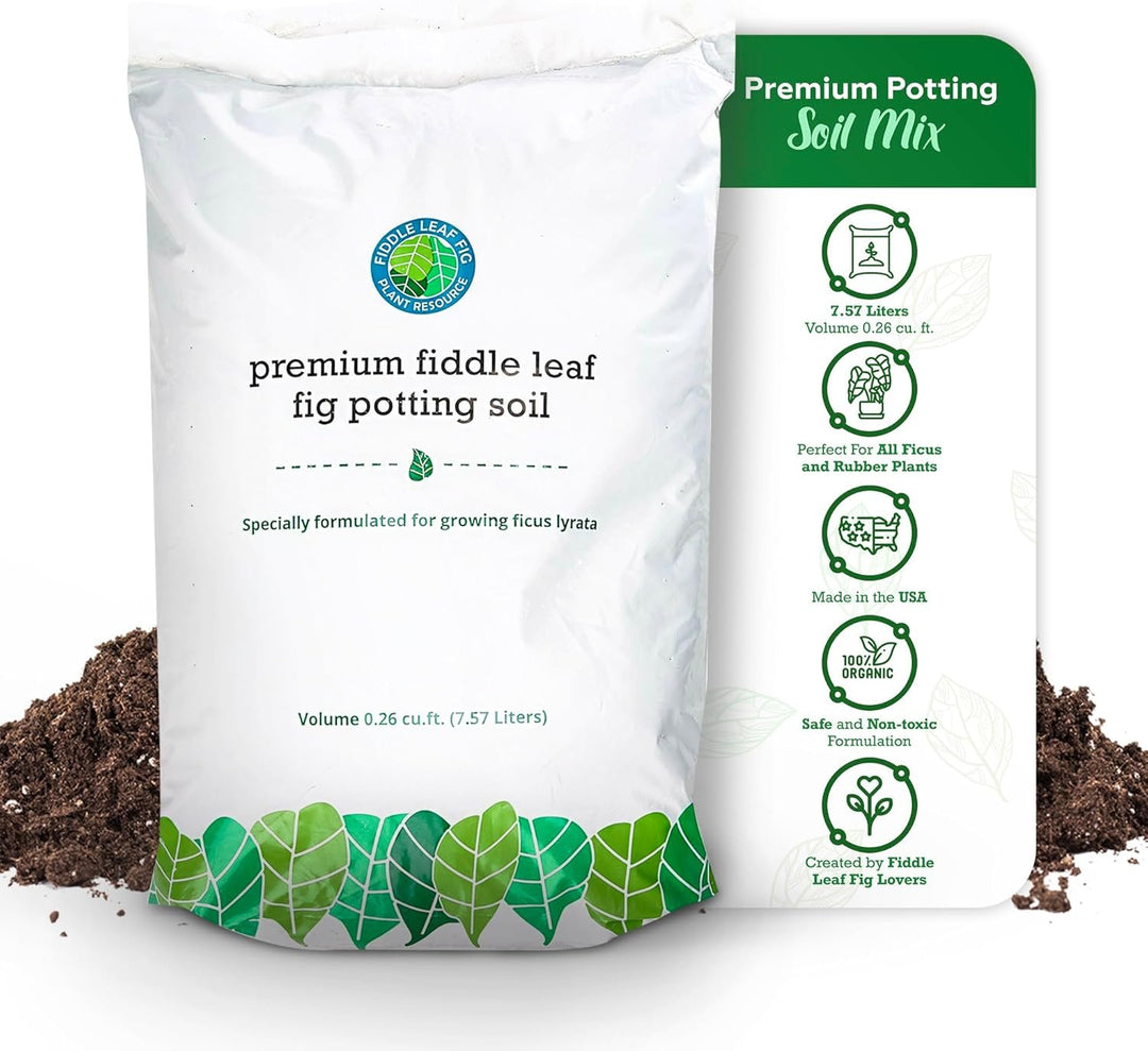100% Organic Fiddle Leaf Fig Potting Soil Mix — Nutrient Rich, Well-Draining Living Soil Blend | 8 quarts