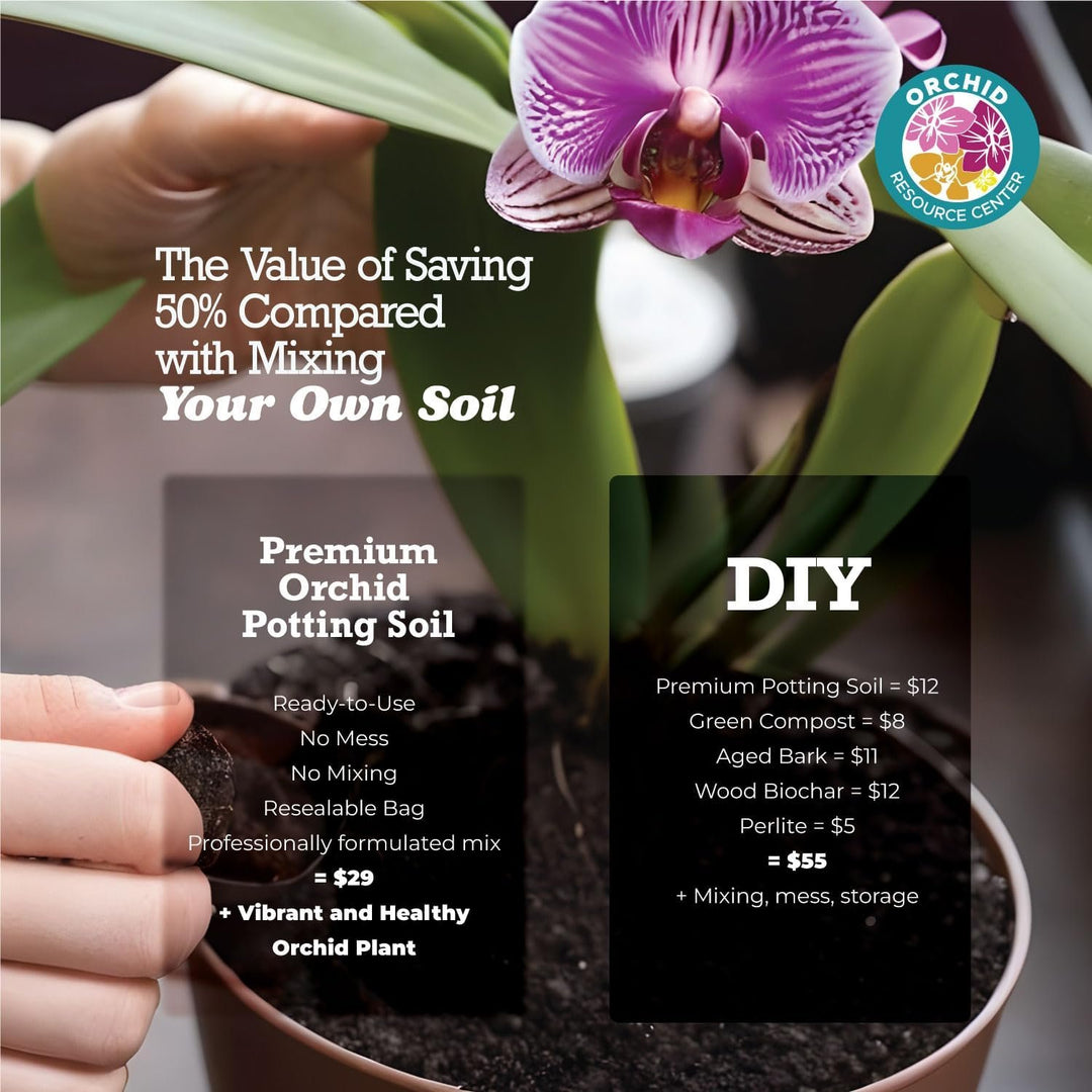 100% Organic Orchid Soil Mix — Nutrient-Rich, Well-Draining Living Soil Blend | 2.4 Quarts