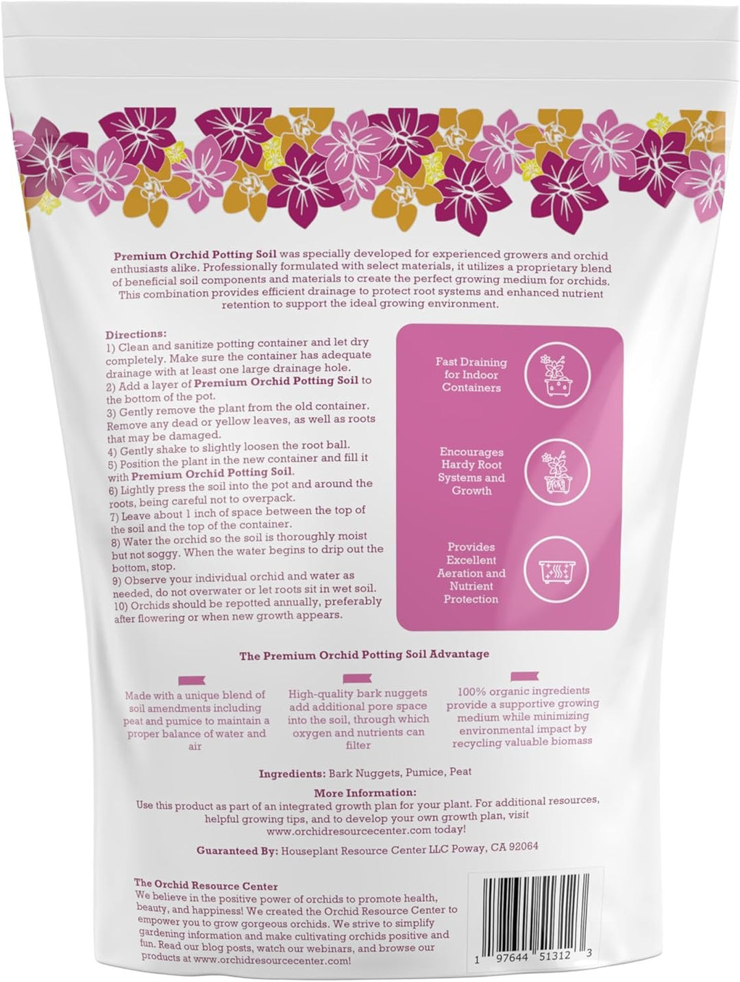 100% Organic Orchid Soil Mix — Nutrient-Rich, Well-Draining Living Soil Blend | 2.4 Quarts
