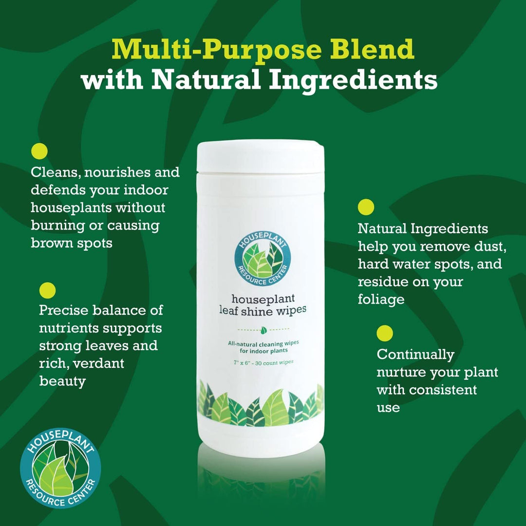 Leaf Cleaner Wipes for House Plants – Natural Leaf Polish, Gloss, and Shine | 30 count