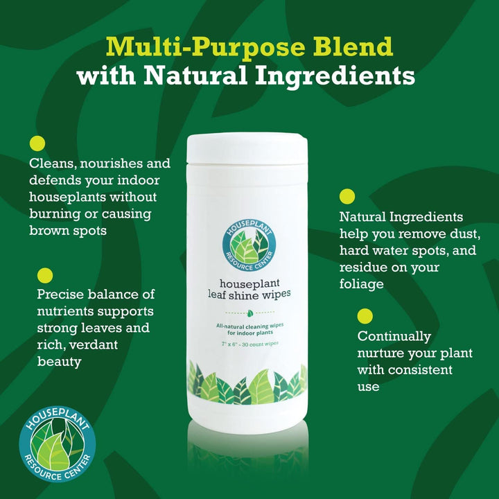 Leaf Cleaner Wipes for House Plants – Natural Leaf Polish, Gloss, and Shine | 30 count