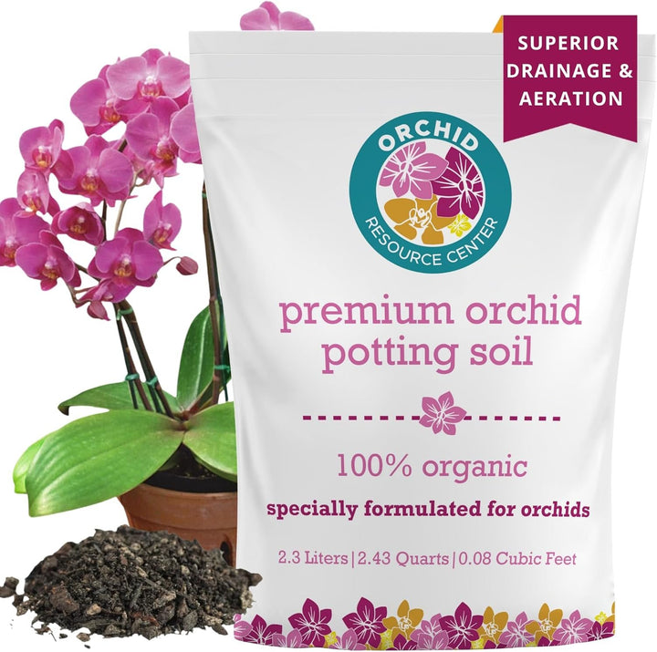 100% Organic Orchid Soil Mix — Nutrient-Rich, Well-Draining Living Soil Blend | 2.4 Quarts