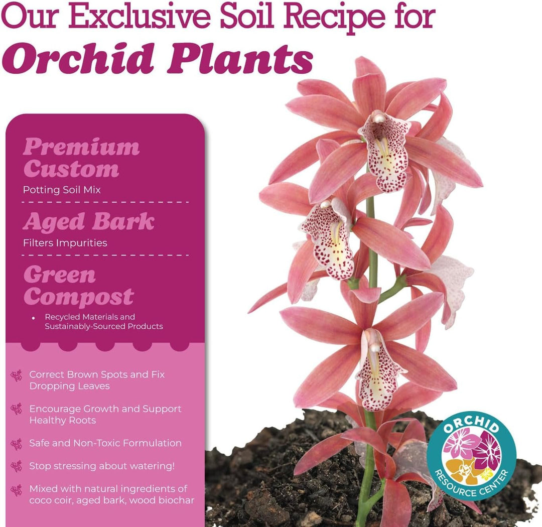 100% Organic Orchid Soil Mix — Nutrient-Rich, Well-Draining Living Soil Blend | 2.4 Quarts
